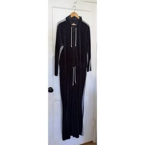 Vintage Y2K 90s Jumpsuit Long Sleeve Hoodie Unisex Women XL Men S/M Navy Grey